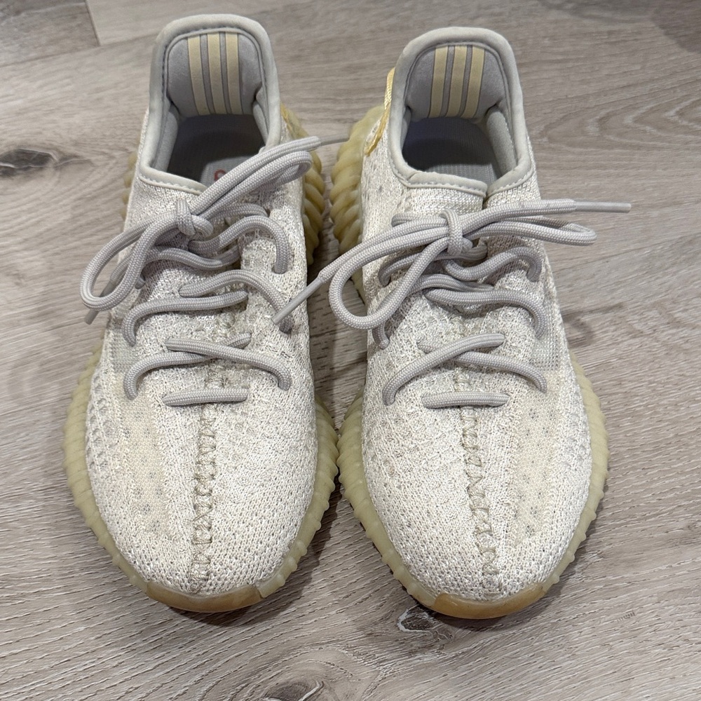 Yeezy Athletic Knit Sneakers in Cream and Light Yellow Sole